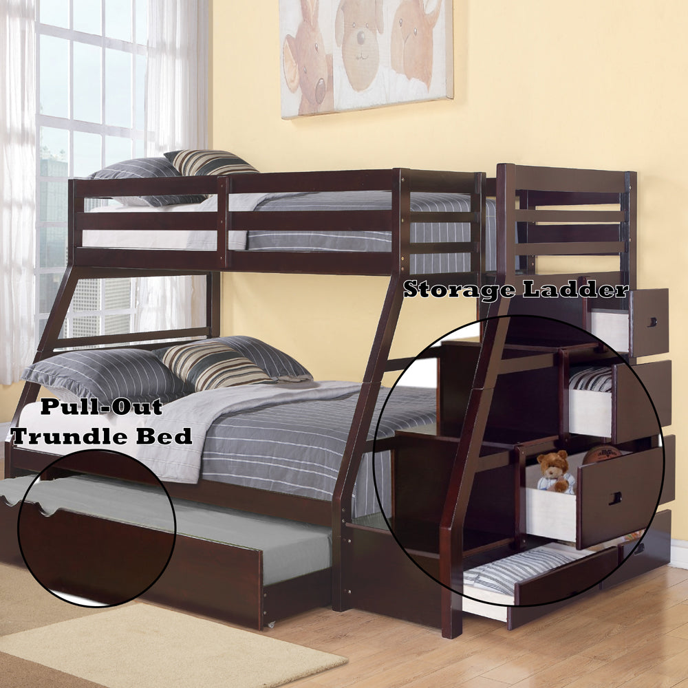 Jason Espresso Twin over Full Bunk Bed - Ornate Home