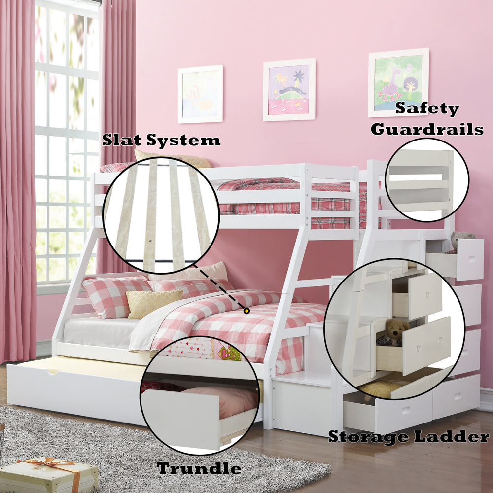 Jason White Twin/Full Bunk Bed - Ornate Home