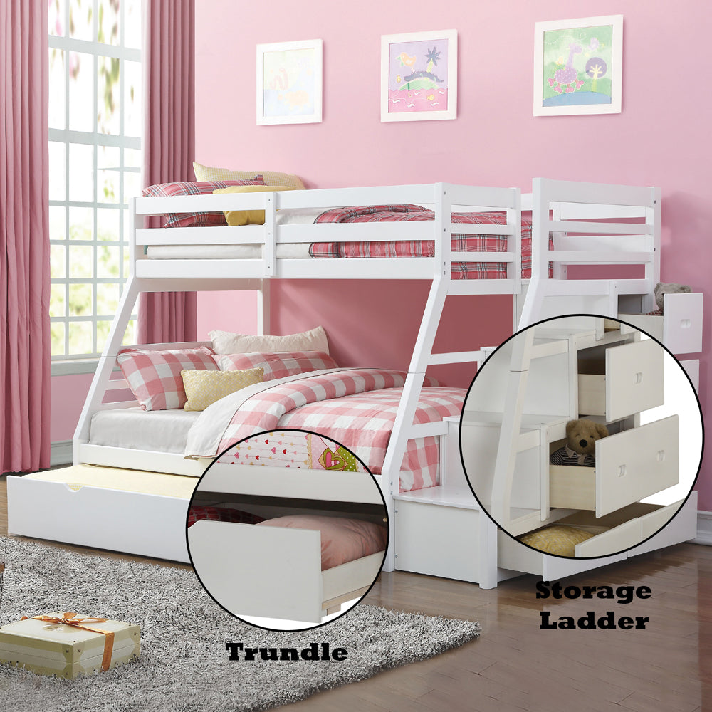 Jason White Twin/Full Bunk Bed - Ornate Home