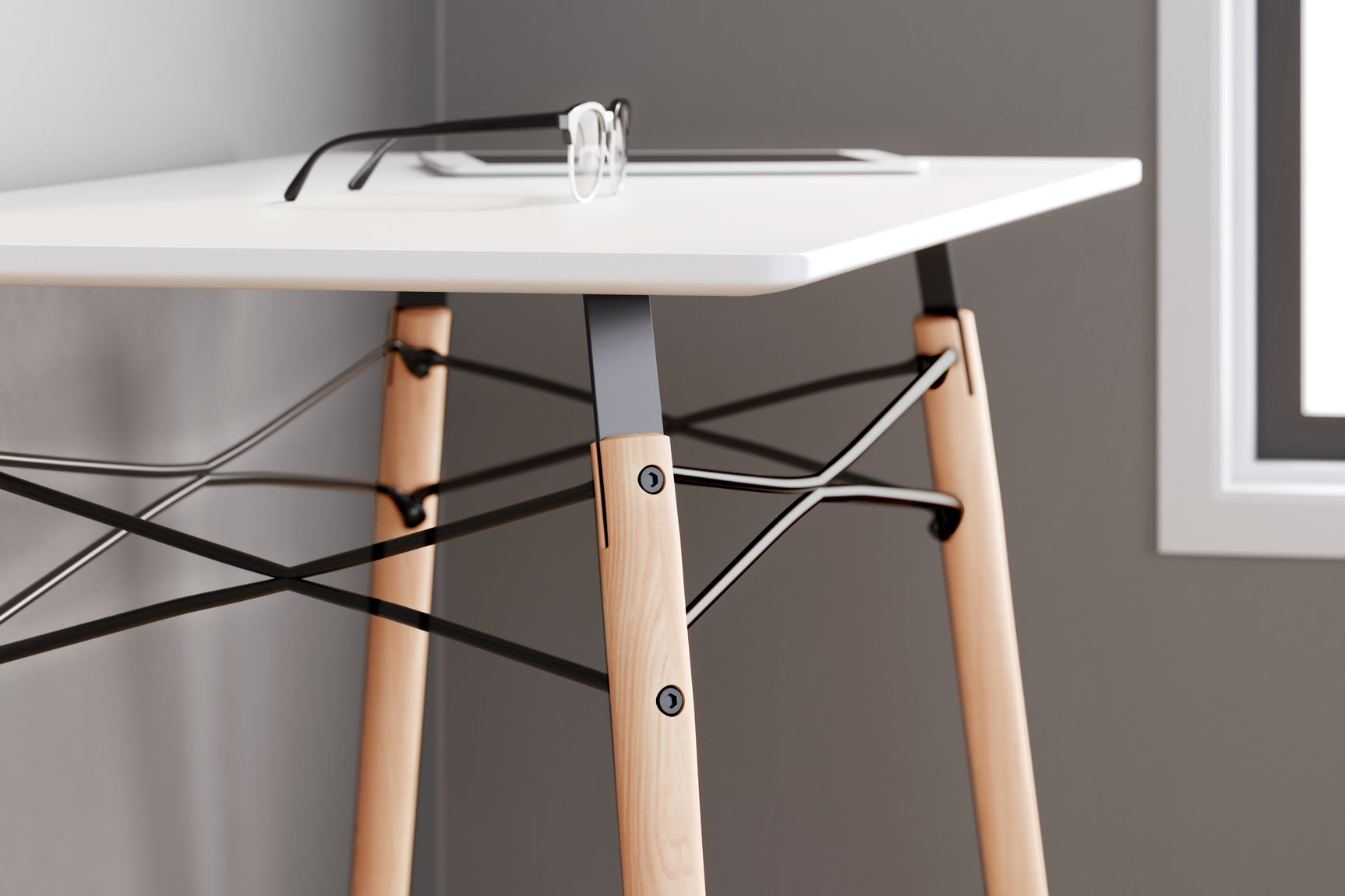 Jaspeni White/Natural Home Office Desk (Online Special Price) - Ornate Home