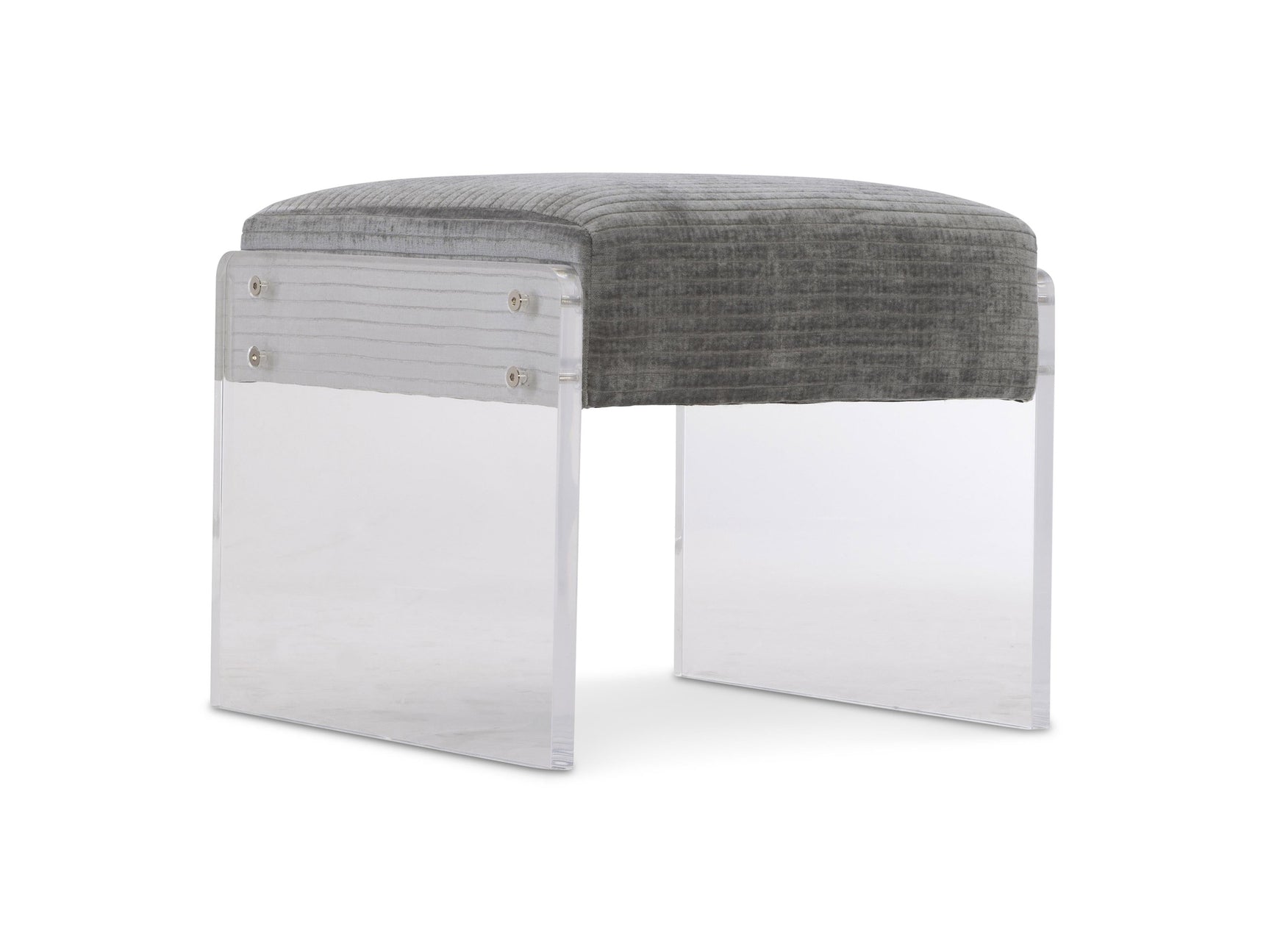 Jasper Grey/Acrylic Fabric Ottoman - Ornate Home