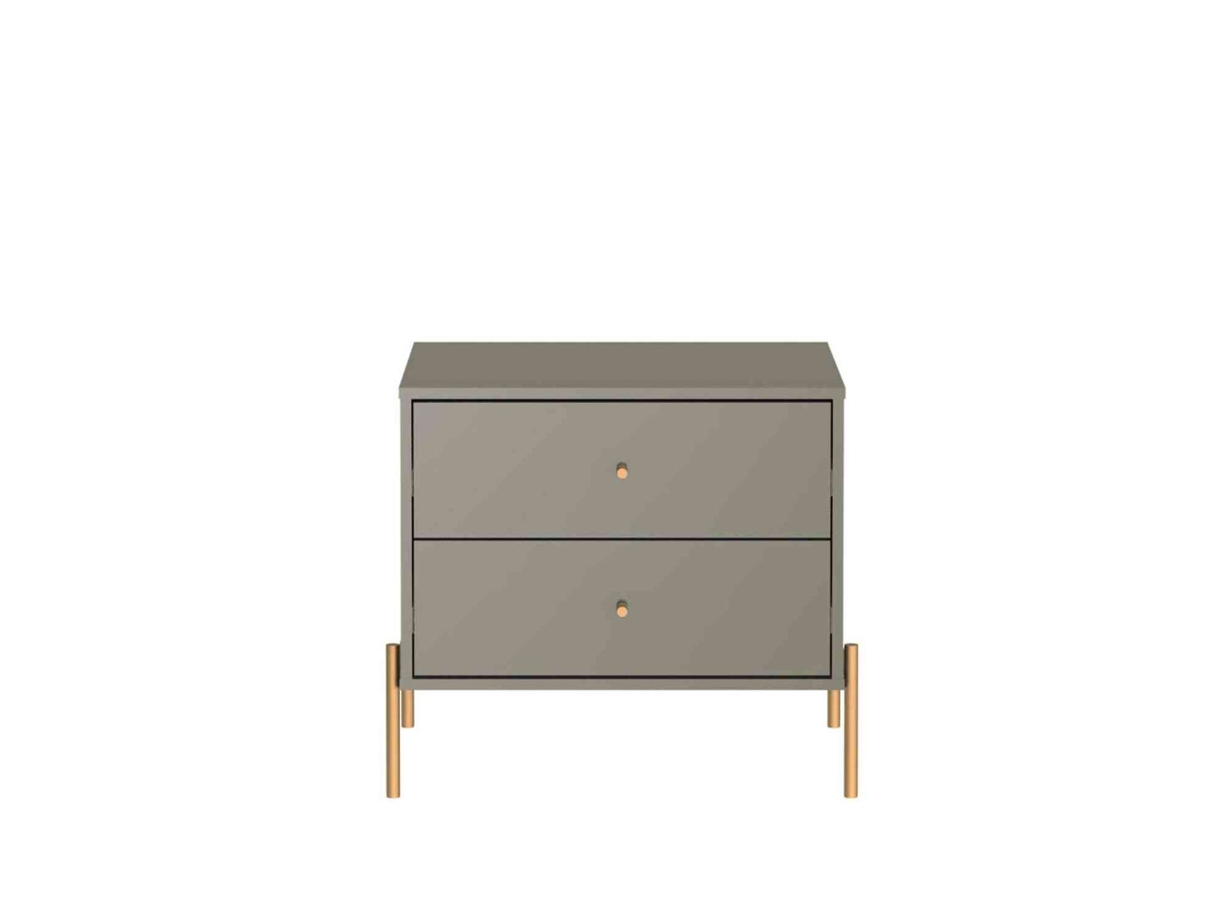 Jasper Nightstand in Grey Gloss - Ornate Home