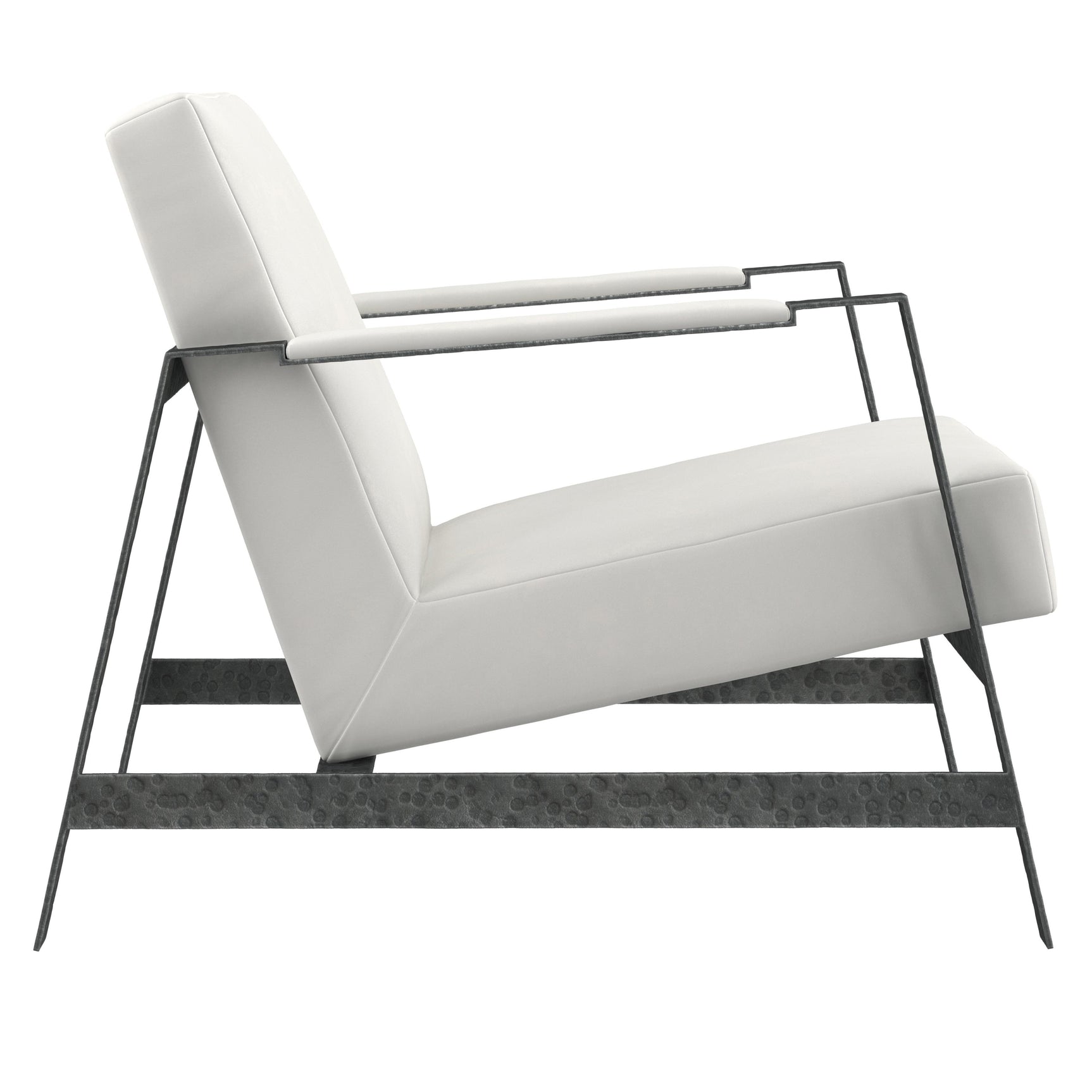 Jaxson White/Cream Leather Chair - Ornate Home