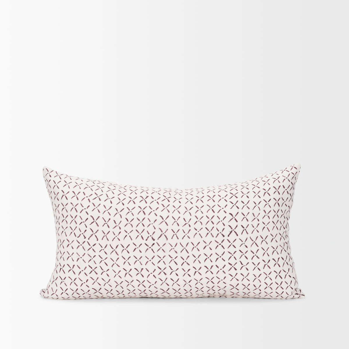 Jayden Cream 14x26 with Merlot Print Linen Lumbar Pillow Cover - Ornate Home