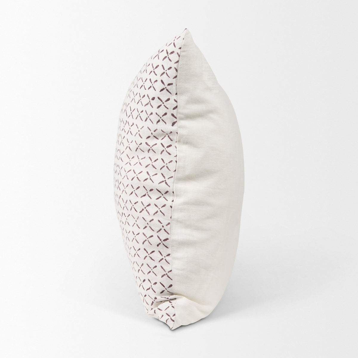 Jayden Cream 22x22 with Merlot Print Linen Square Pillow Cover
