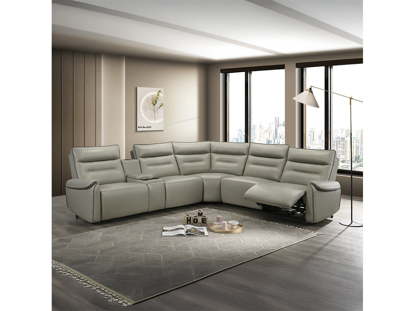 Jayke Light Gray Power Motion Sectional Sofa - Ornate Home