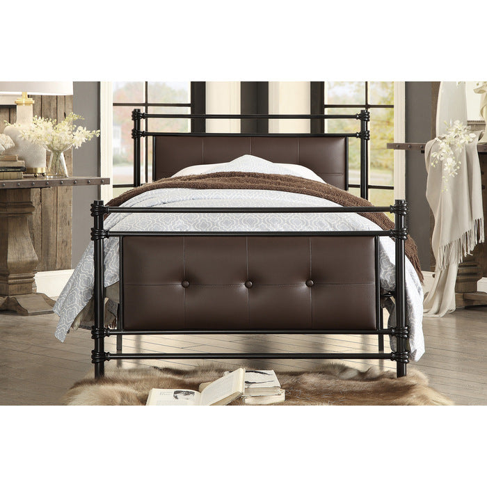 Jayla Brown Twin Metal Platform Bed - Ornate Home