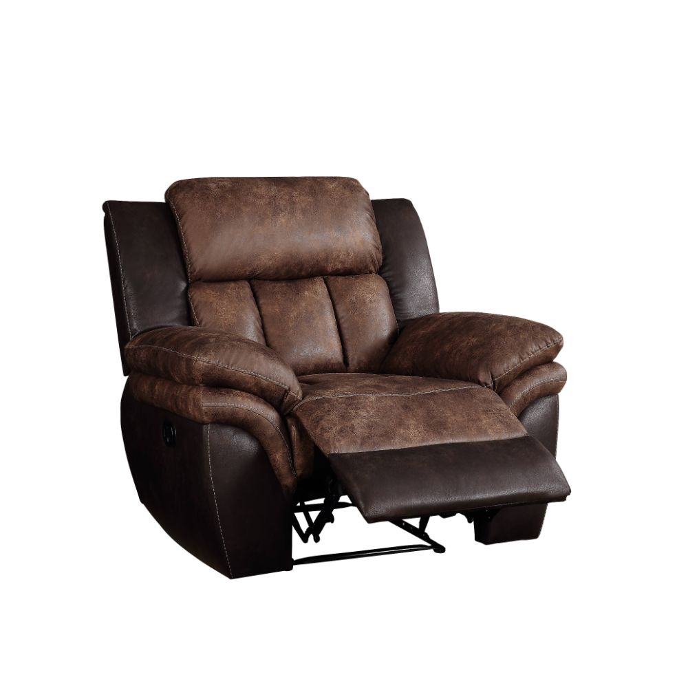 Jaylen Toffee & Espresso Polished Microfiber Recliner - Ornate Home