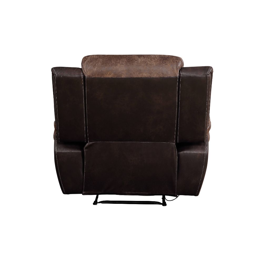 Jaylen Toffee & Espresso Polished Microfiber Recliner - Ornate Home