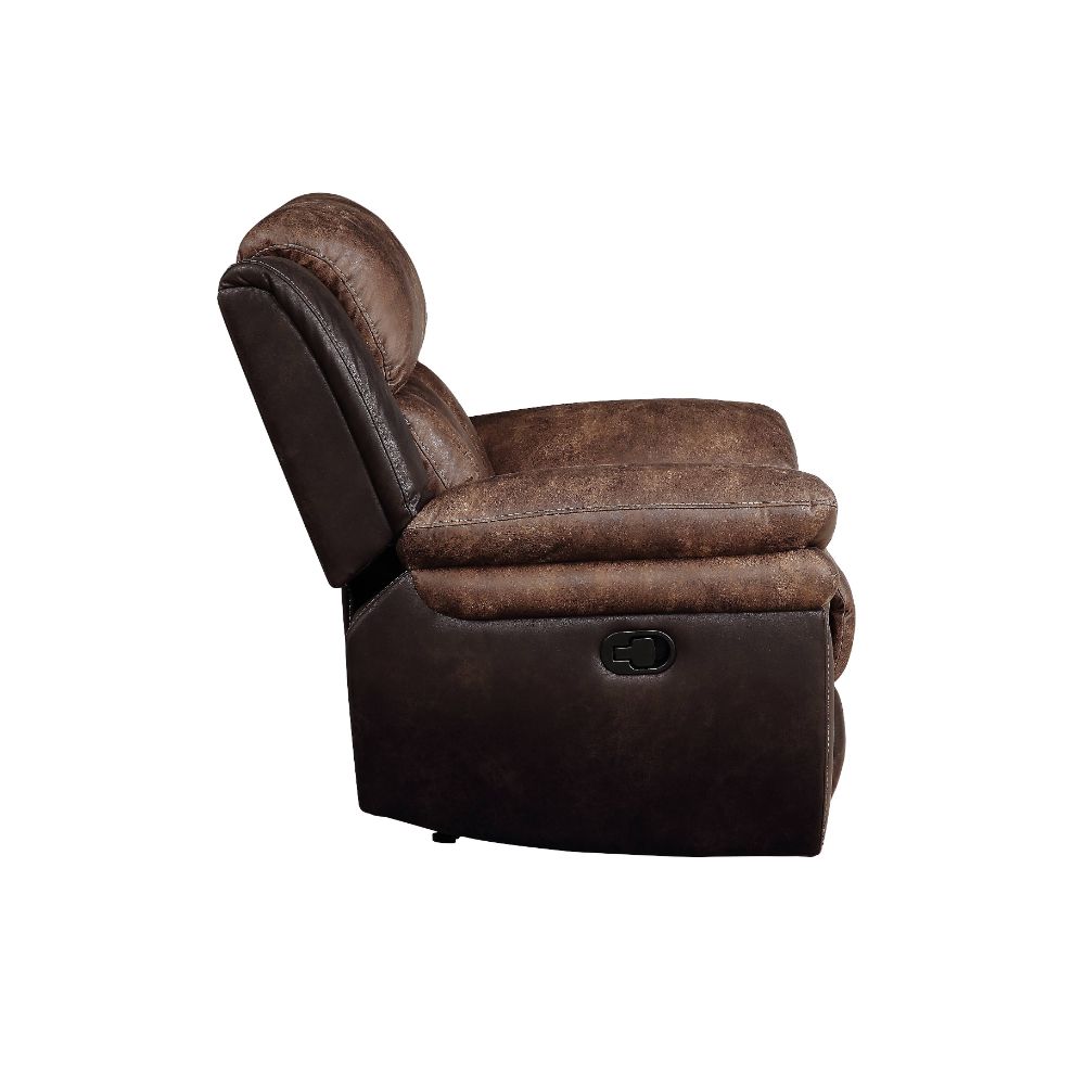 Jaylen Toffee & Espresso Polished Microfiber Recliner - Ornate Home
