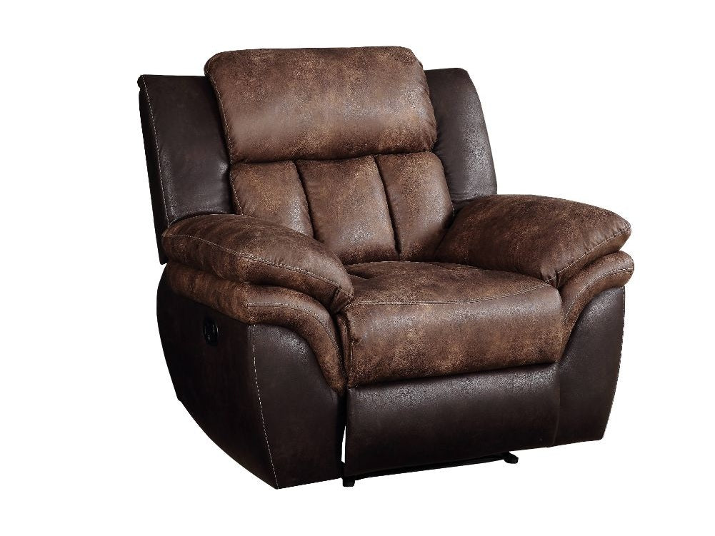 Jaylen Toffee & Espresso Polished Microfiber Recliner - Ornate Home