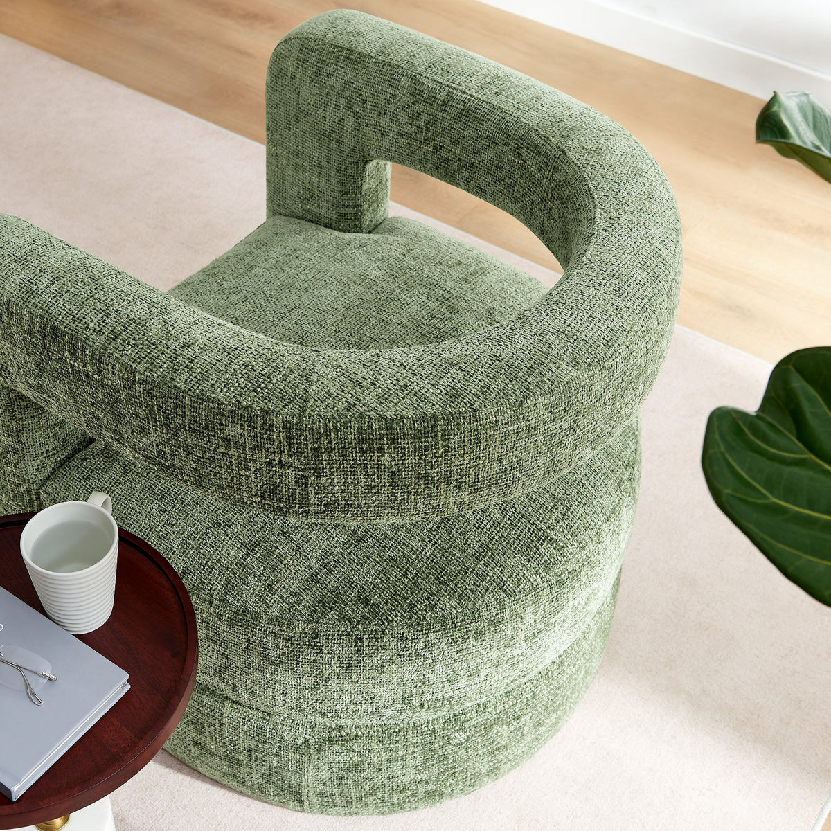 Jaylin Basil Upholstered Chenille Accent Chair - Ornate Home