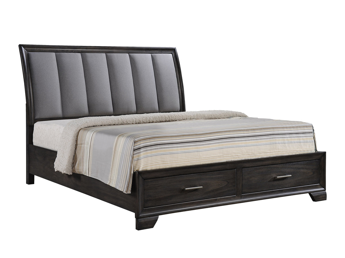 Jaymes Gray Sleigh Storage Platform Bedroom Set - Ornate Home