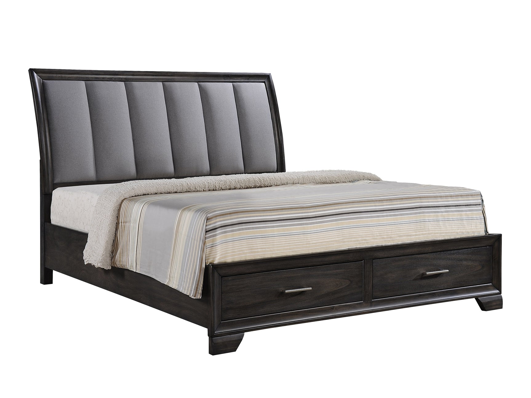 Jaymes Gray Sleigh Storage Platform Bedroom Set - Ornate Home