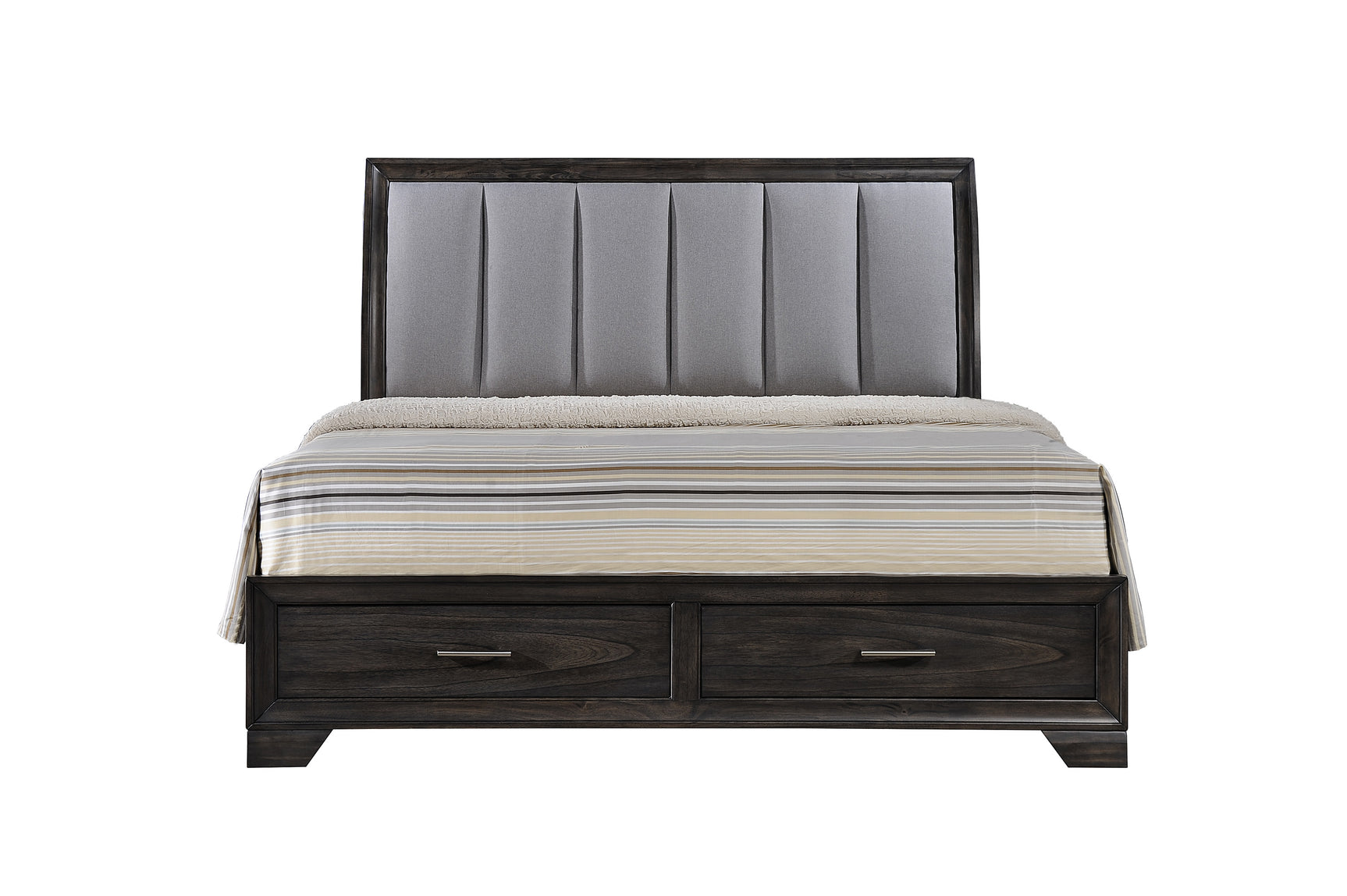 Jaymes Gray King Sleigh Storage Platform Bed - Ornate Home