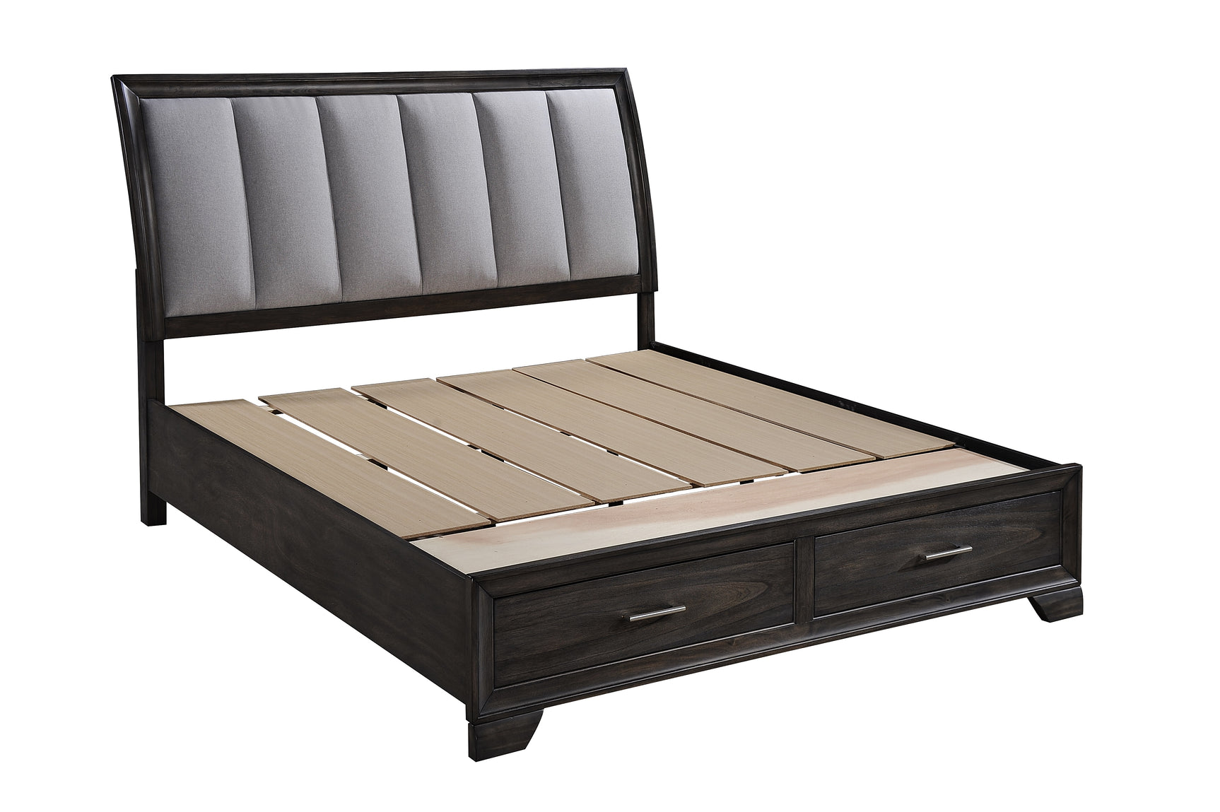 Jaymes Gray Queen Sleigh Storage Platform Bed - Ornate Home