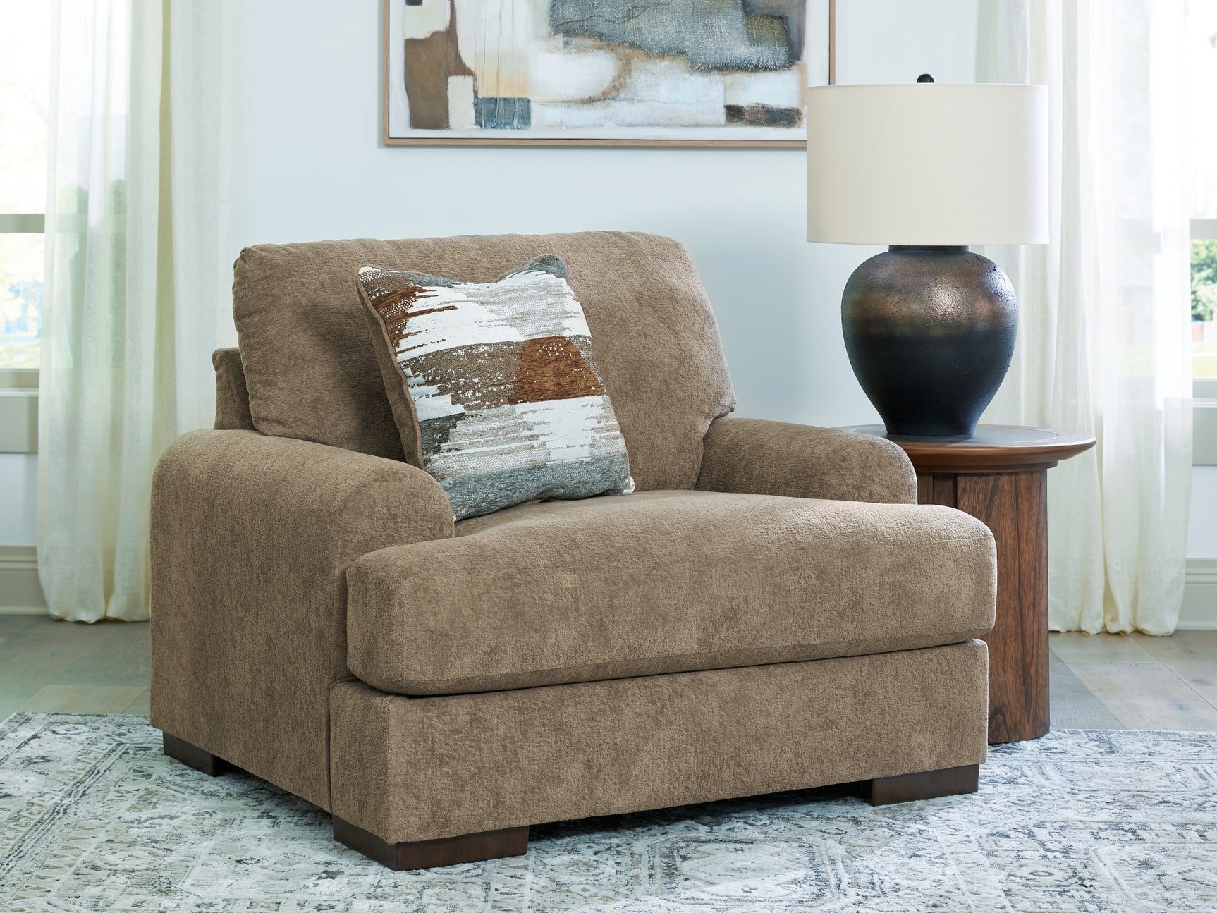 Jayne Park Pecan Oversized Chair (Online Special Price) - Ornate Home
