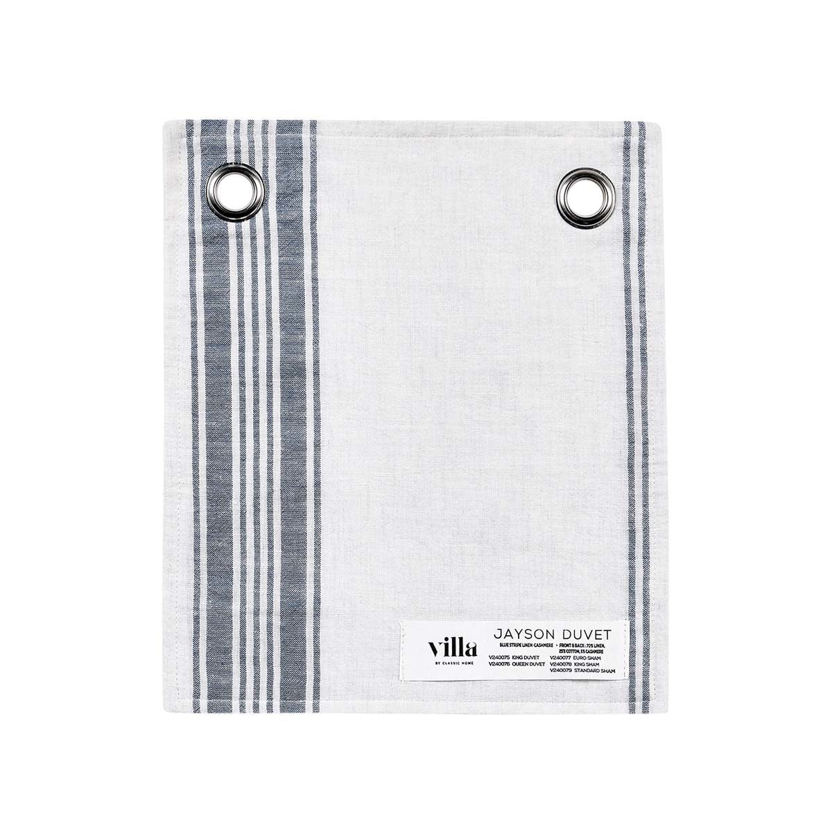 Jayson Blue Stripe Linen Cashmere Duvet Collection - Ornate Home