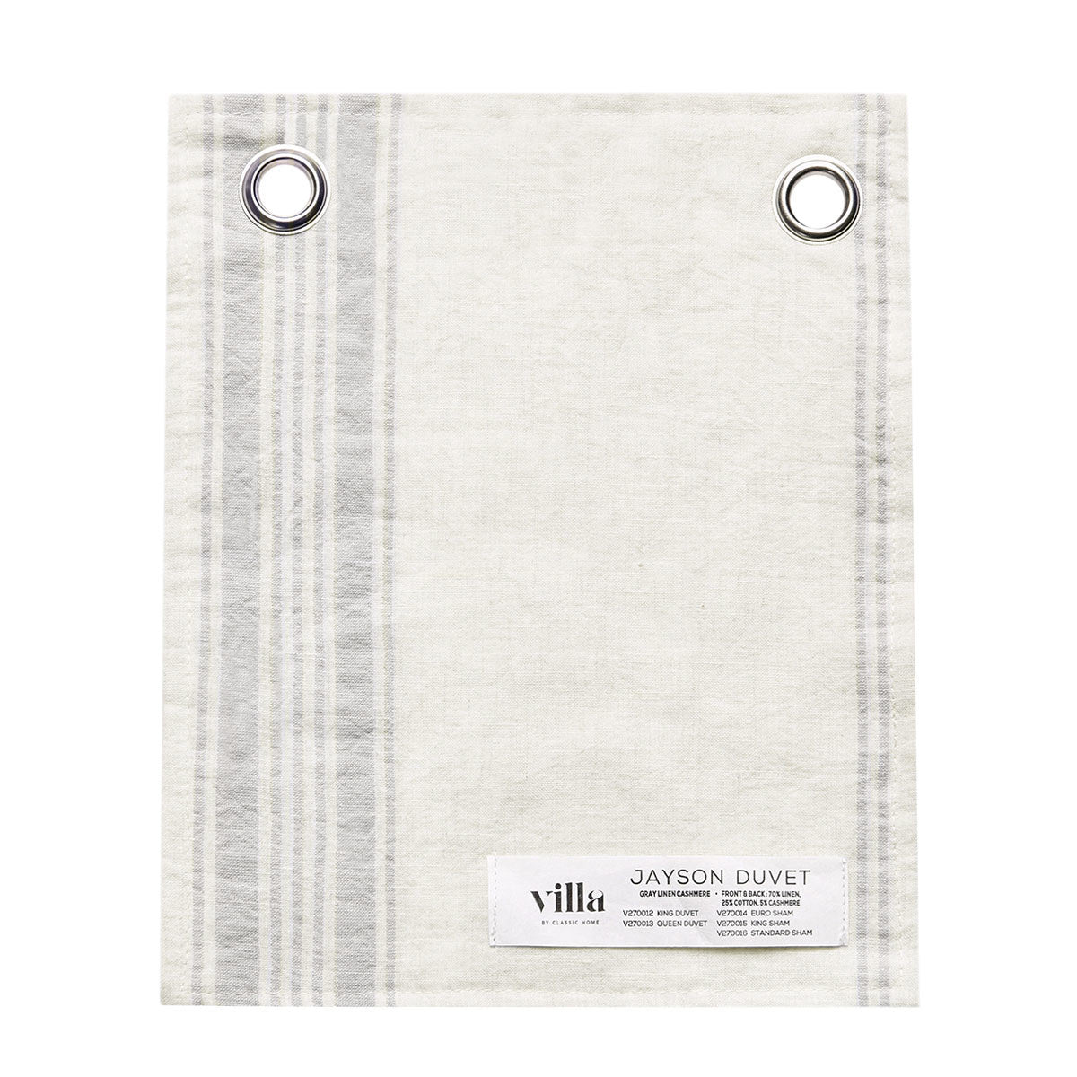 Jayson Gray Stripe Linen Cashmere Duvet Collection - Ornate Home