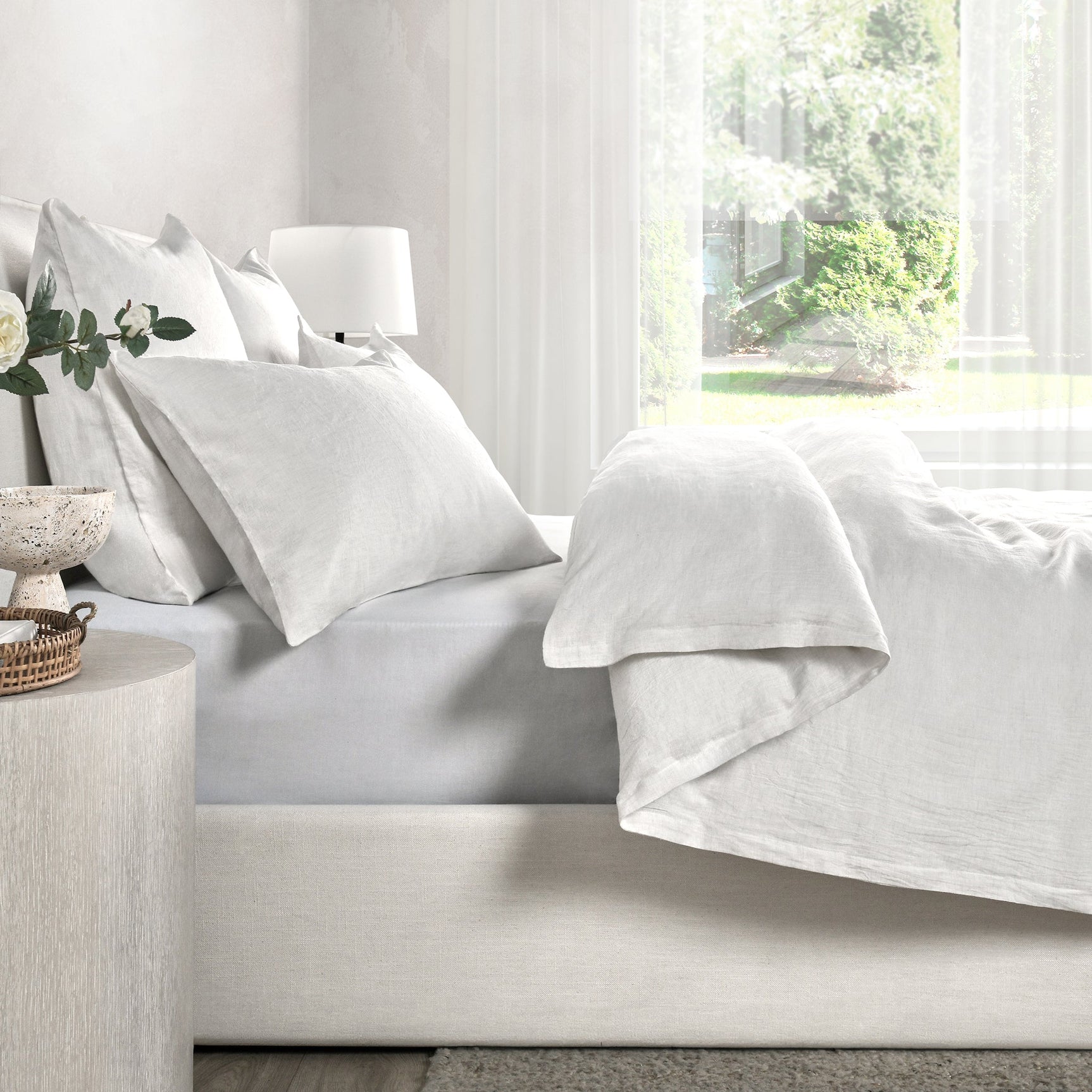 Jayson Quartz White Linen Cashmere Duvet Collection - Ornate Home