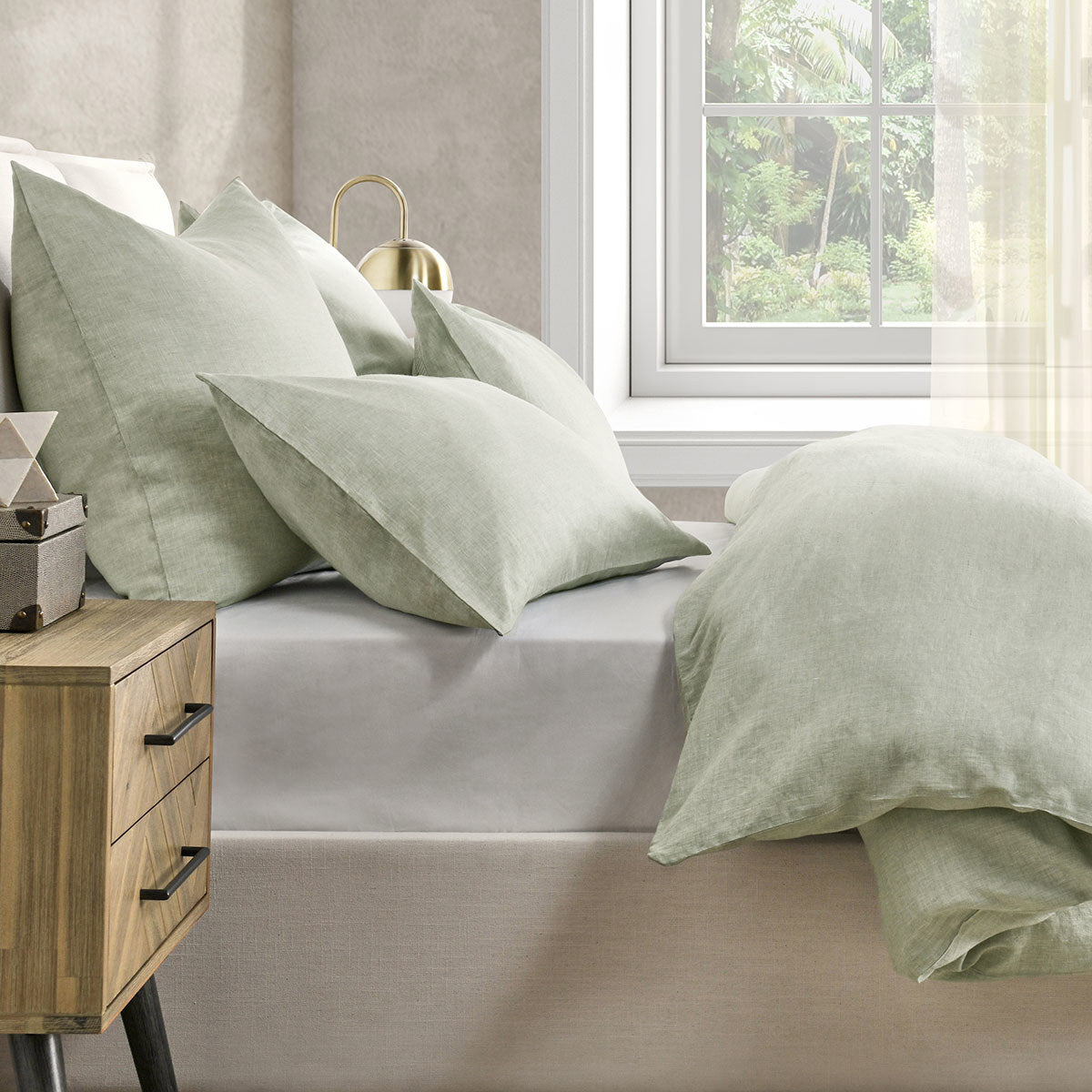 Jayson Sagebrush Linen Cashmere Duvet Collection - Ornate Home