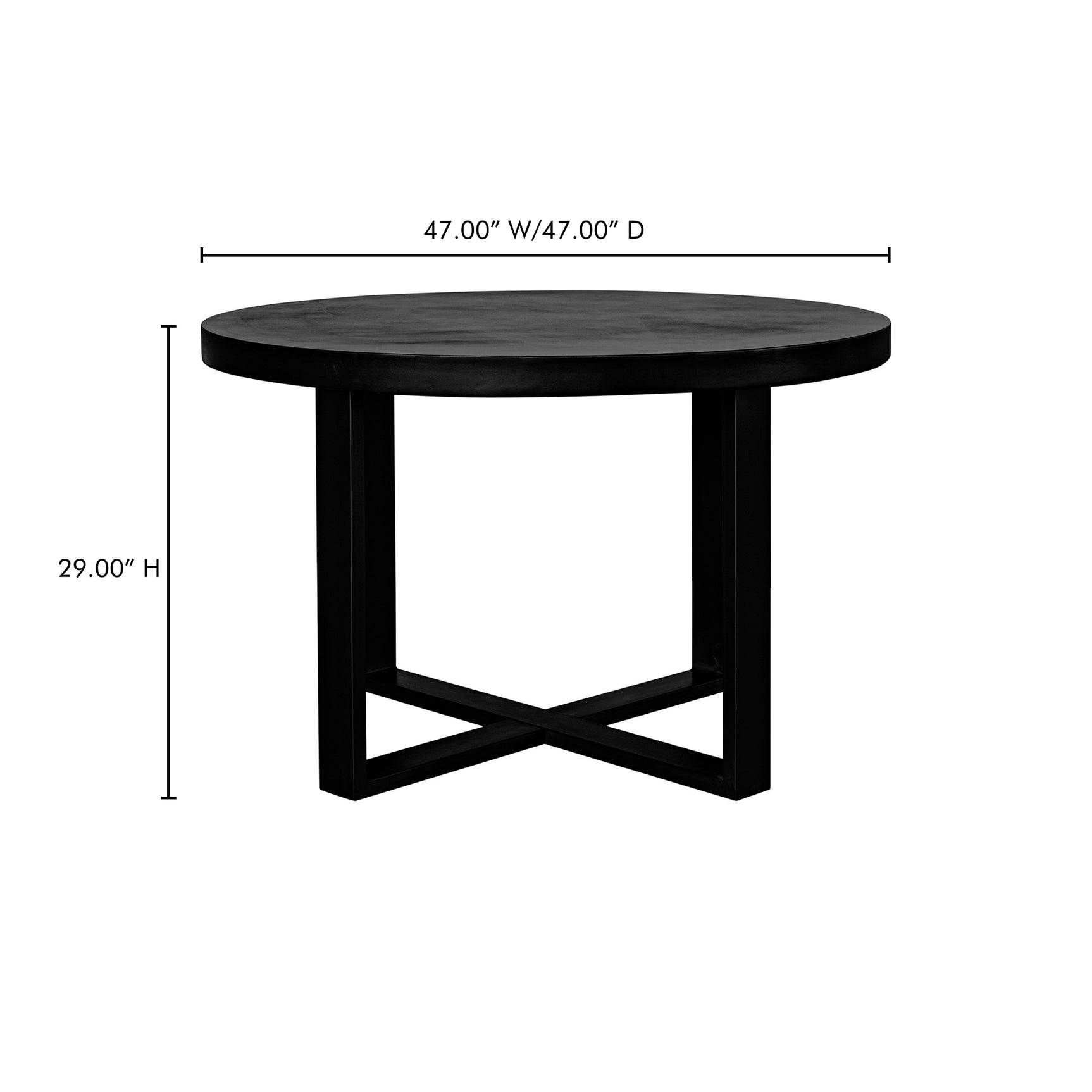 Jedrik Black Round Outdoor Dining Table - Ornate Home