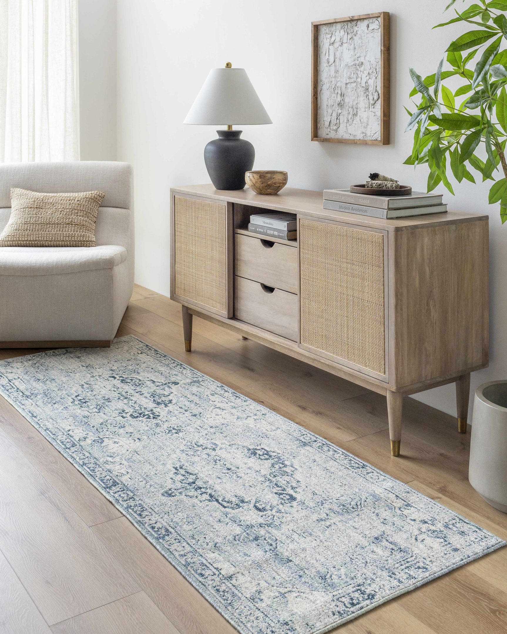 Jemma Blue Medallion Area Rug - Clearance - Ornate Home