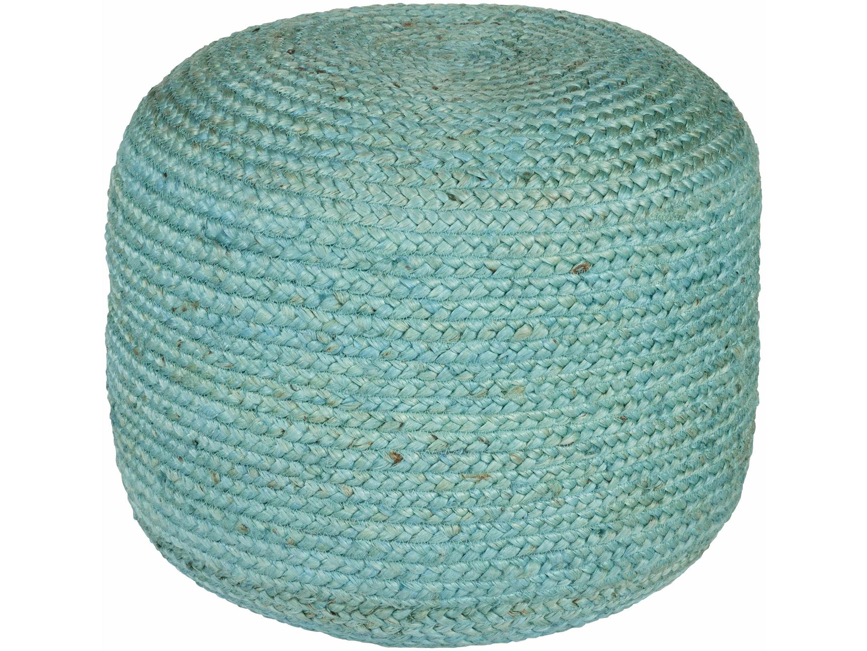 Jenkinjones Knitted Aqua Jute Pouf - Ornate Home