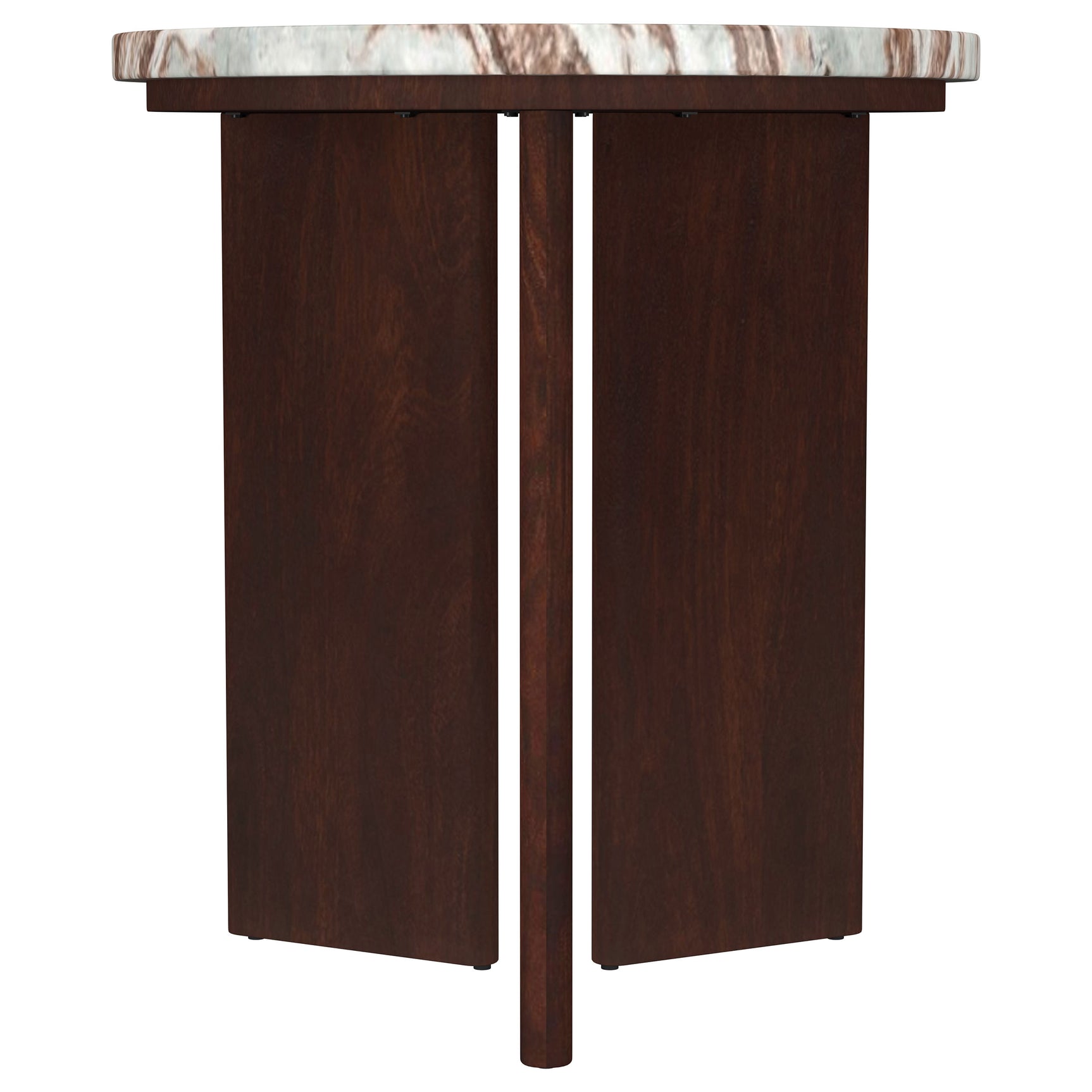 Jenna Brown 2-piece Round Marble Top Coffee Table Set - Ornate Home