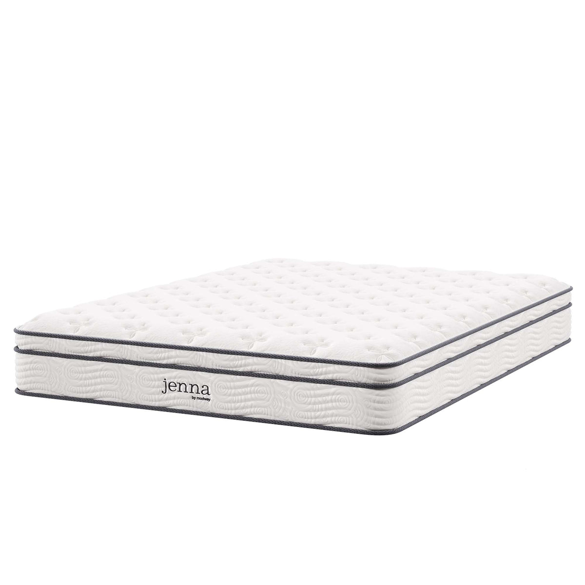Jenna White 10" Innerspring and Foam Queen Mattress - Ornate Home