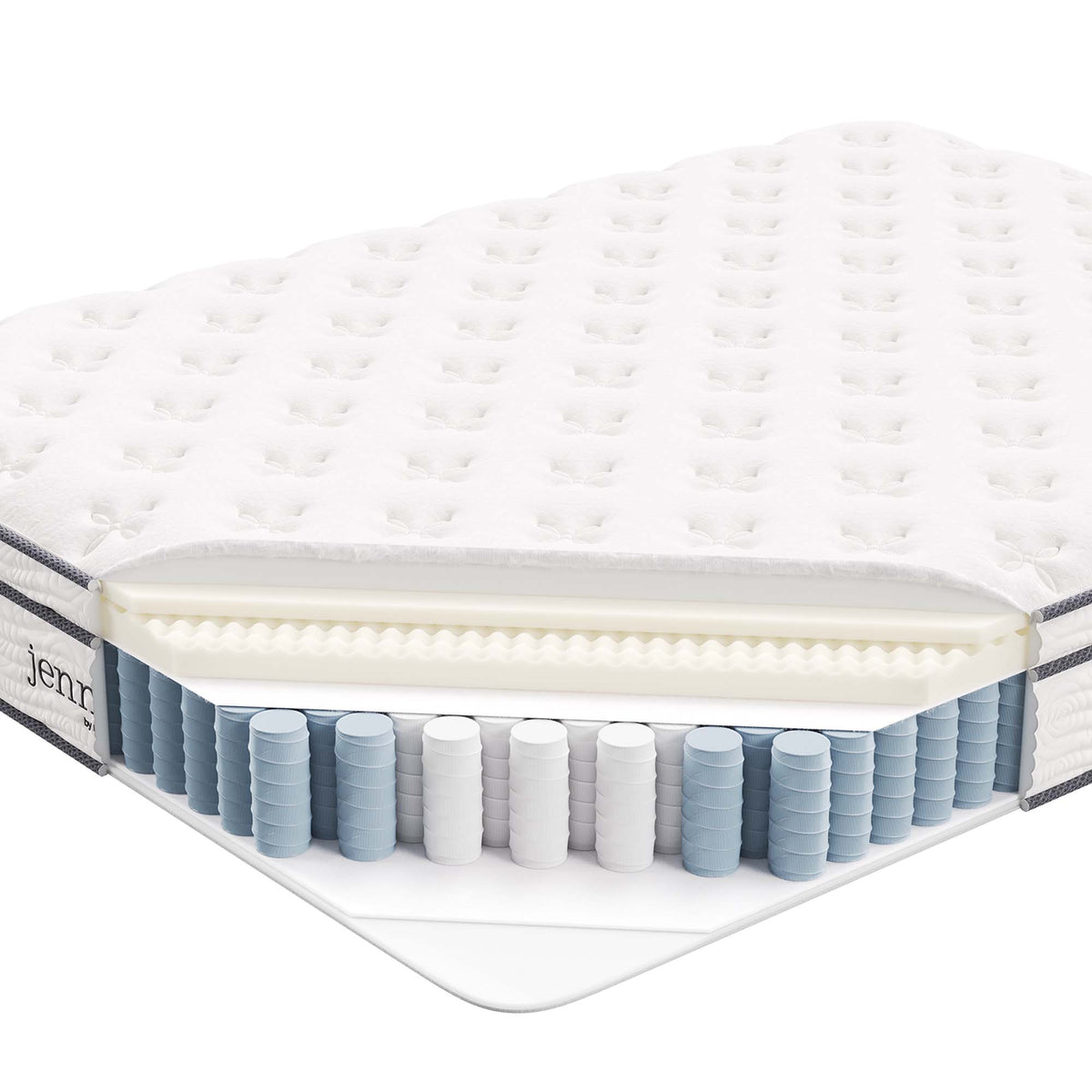 Jenna White 10" Innerspring and Foam Queen Mattress - Ornate Home