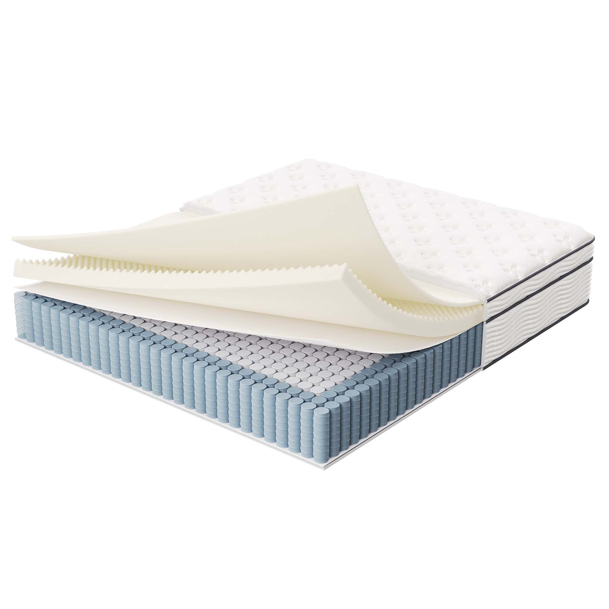 Jenna White 14" Innerspring and Foam California King Mattress - Ornate Home