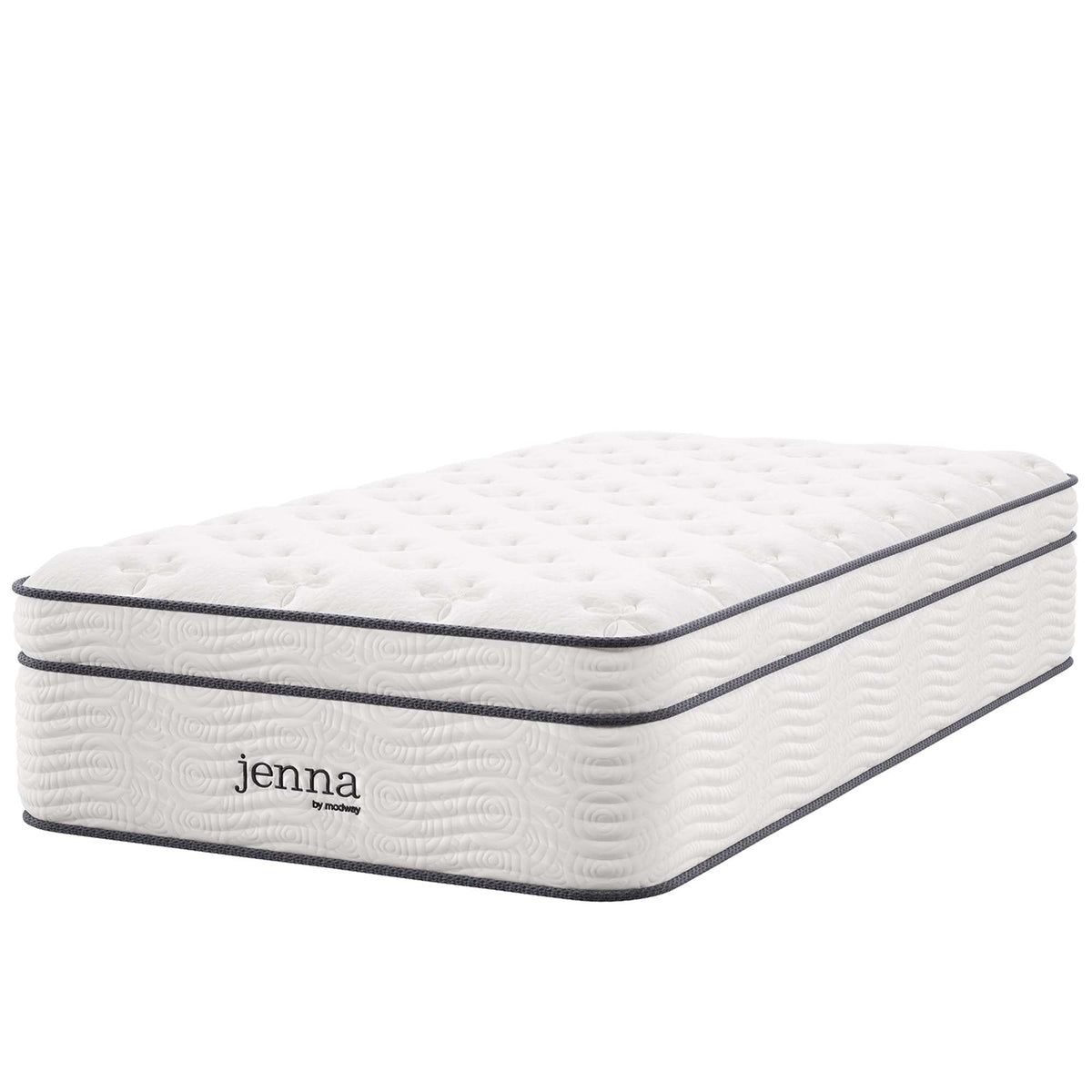 Jenna White 14" Innerspring and Foam Twin Mattress - Ornate Home