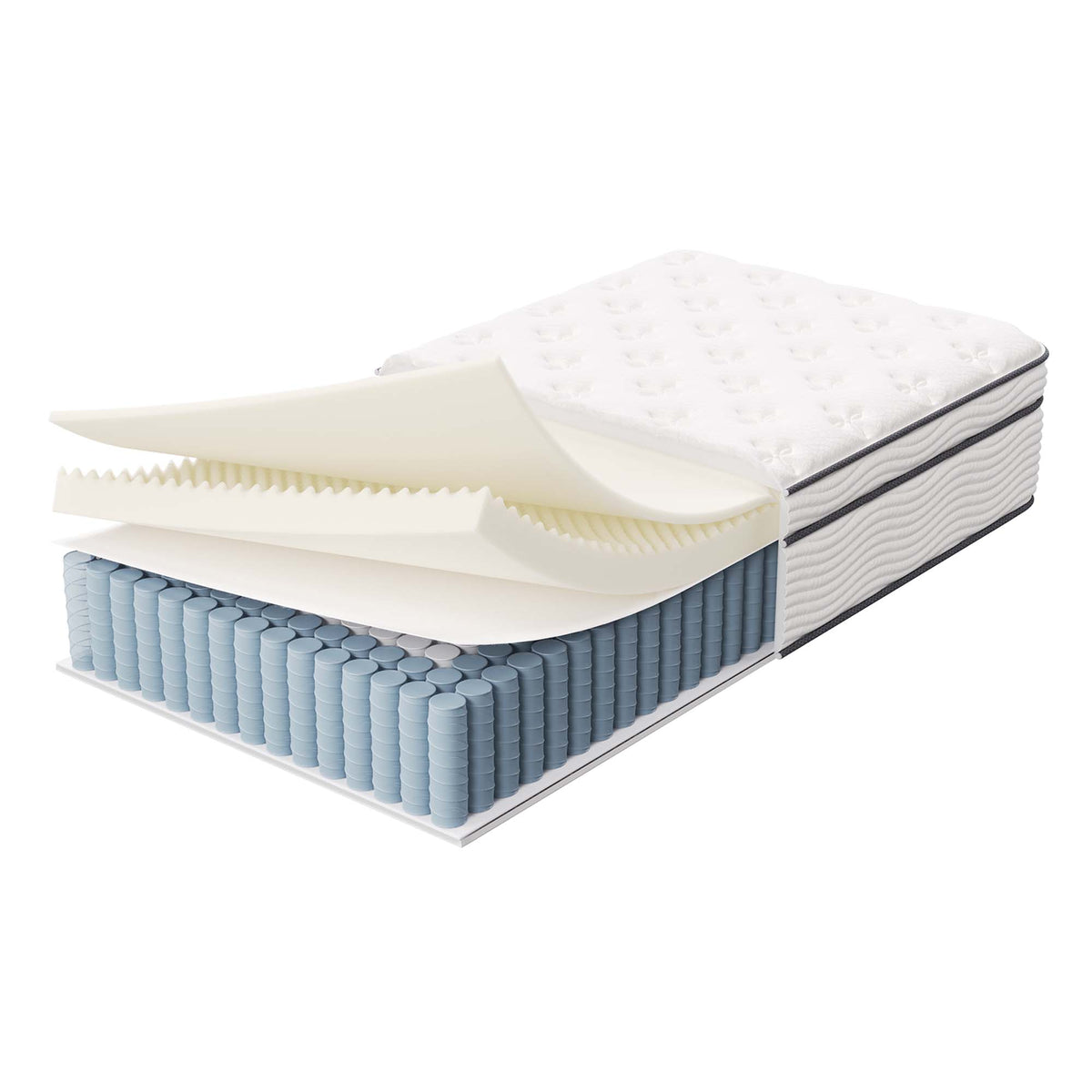 Jenna White 14" Innerspring and Foam Twin Mattress - Ornate Home