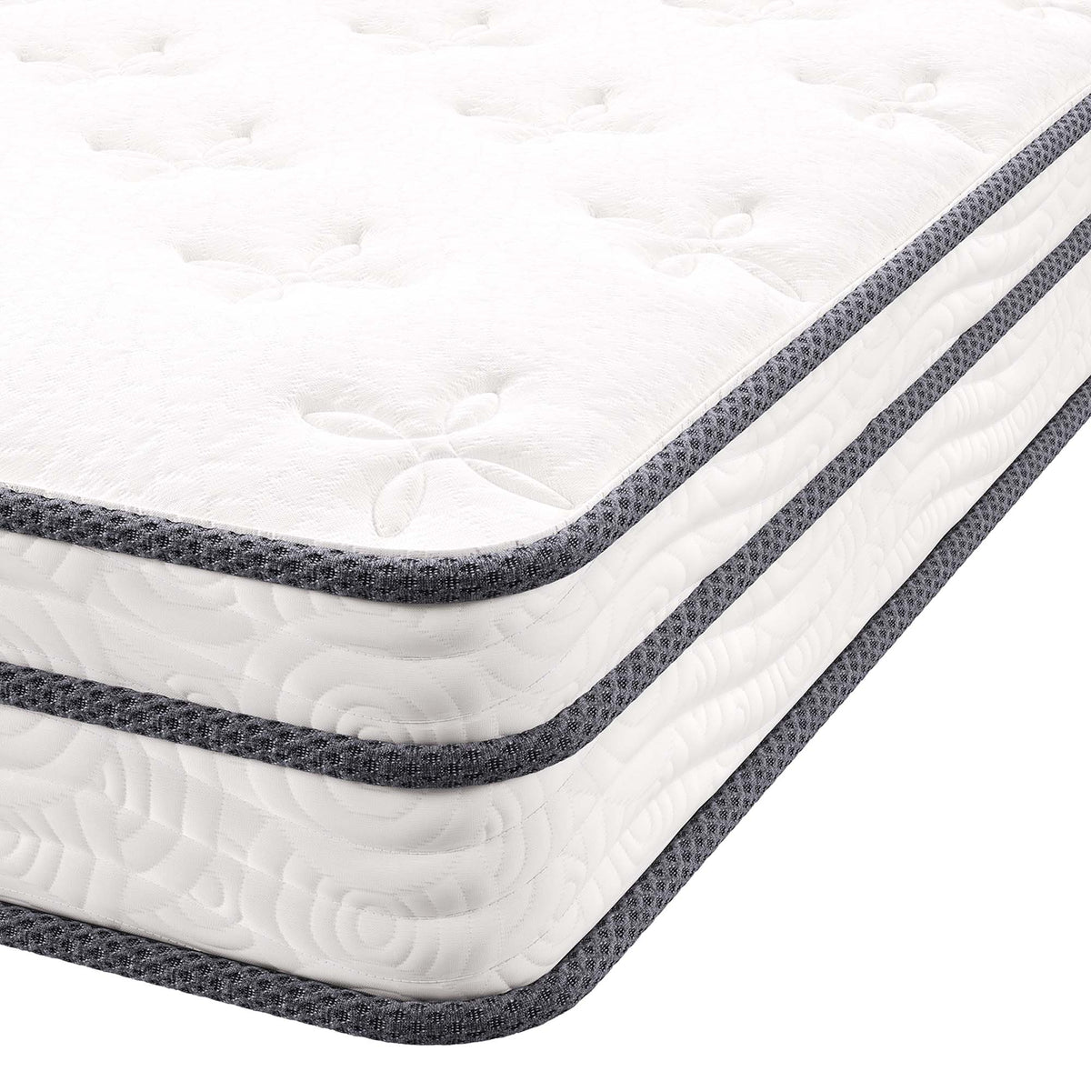 Jenna White 6" Innerspring and Foam Twin Mattress - Ornate Home