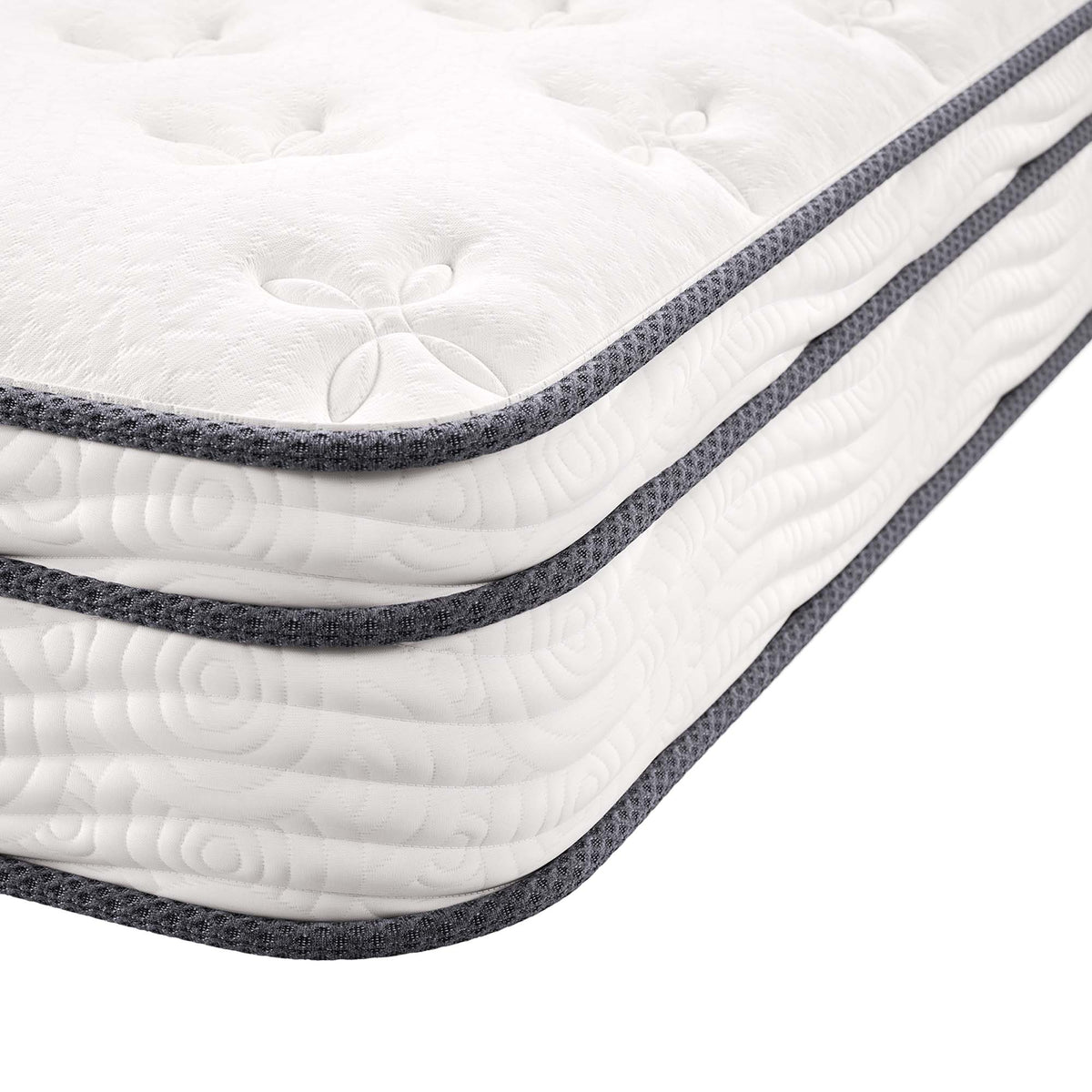 Jenna White 8" Innerspring and Foam Full Mattress - Ornate Home