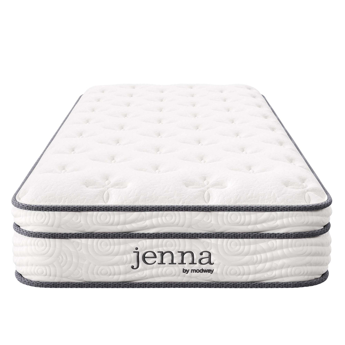 Jenna White 8" Innerspring and Foam Narrow Twin Mattress - Ornate Home