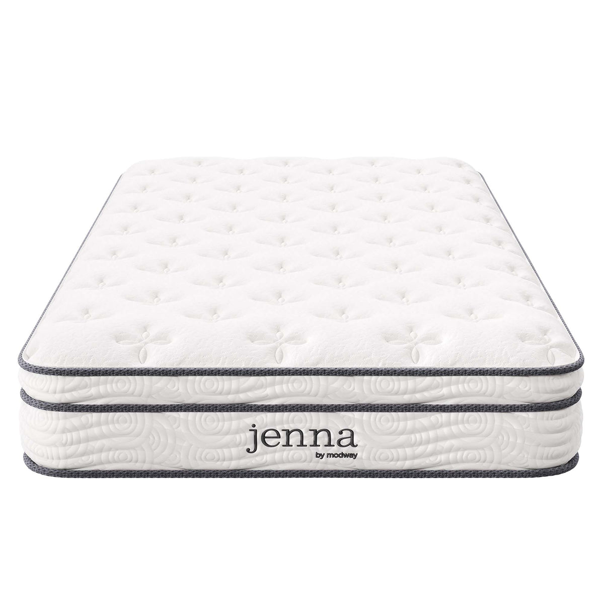 Jenna White 8" Innerspring and Foam Twin Mattress - Ornate Home