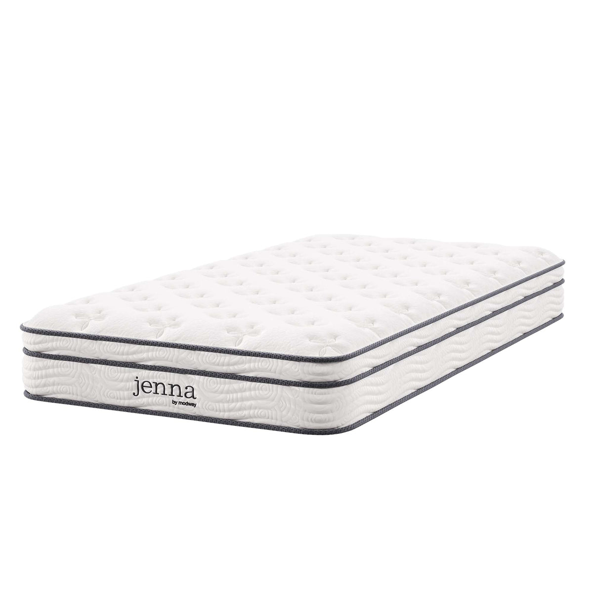Jenna White 8" Innerspring and Foam Twin Mattress - Ornate Home