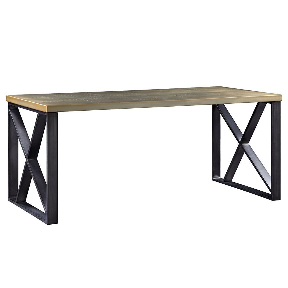 Jennavieve Gold Aluminum Desk - Ornate Home