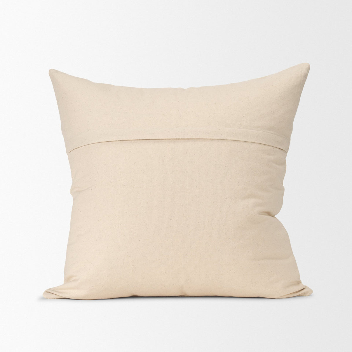 Jenner Cream 22x22 Cotton Linen Blend Square Pillow Cover with Down Filler (Set of 2) - Ornate Home