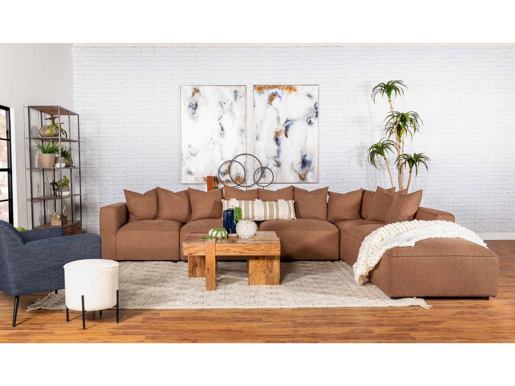 Jennifer Terracotta 6-piece Modular Sectional Sofa - Ornate Home