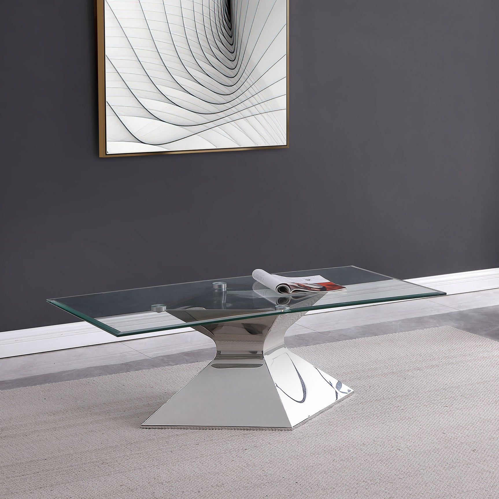 Jenny Polished Chrome Coffee Table - Ornate Home
