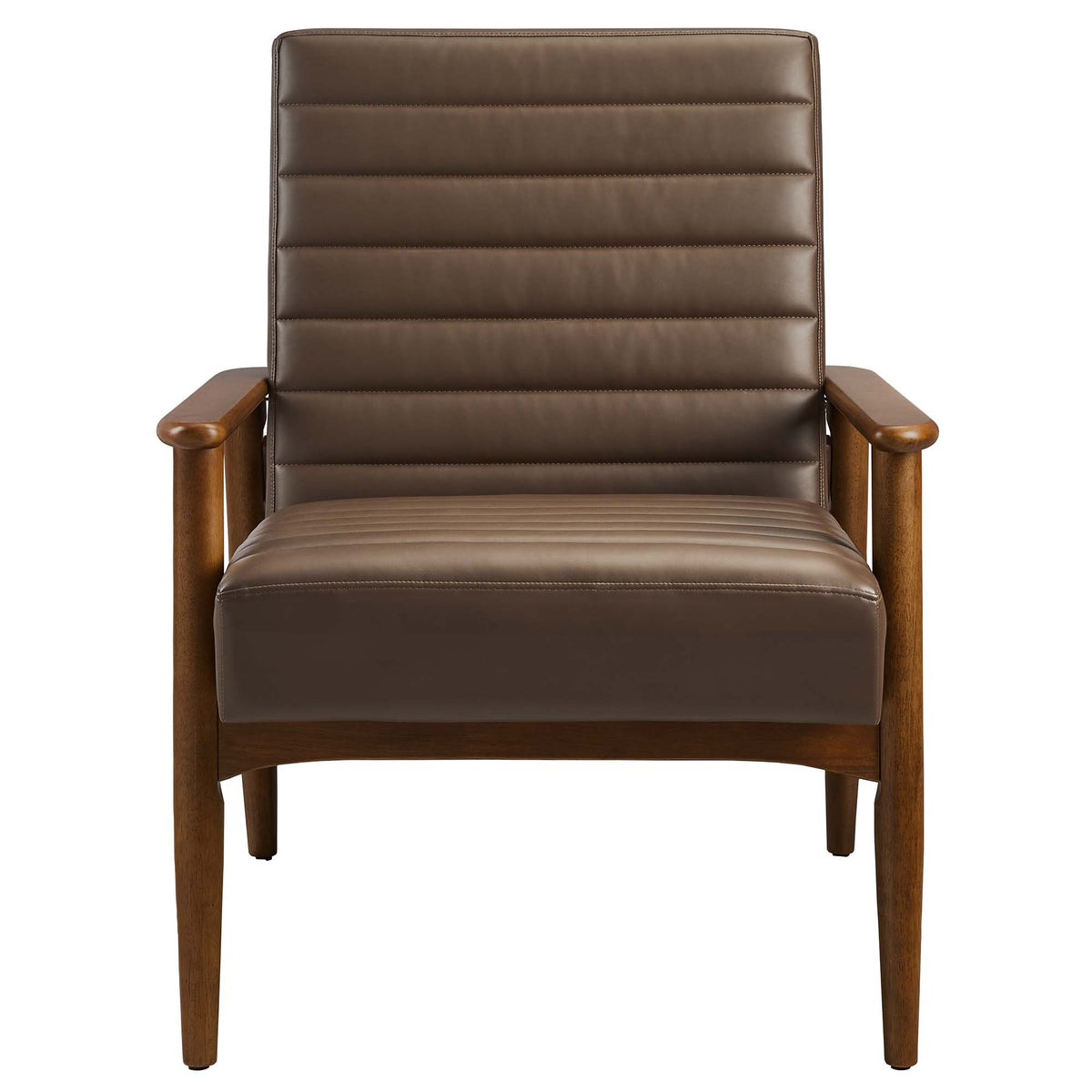 Jensen Walnut/Brown Vegan Leather Accent Chair - Ornate Home
