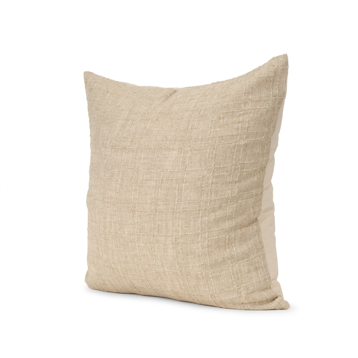 Jeren Beige 22x22 Cotton Linen Square Pillow Cover - Ornate Home