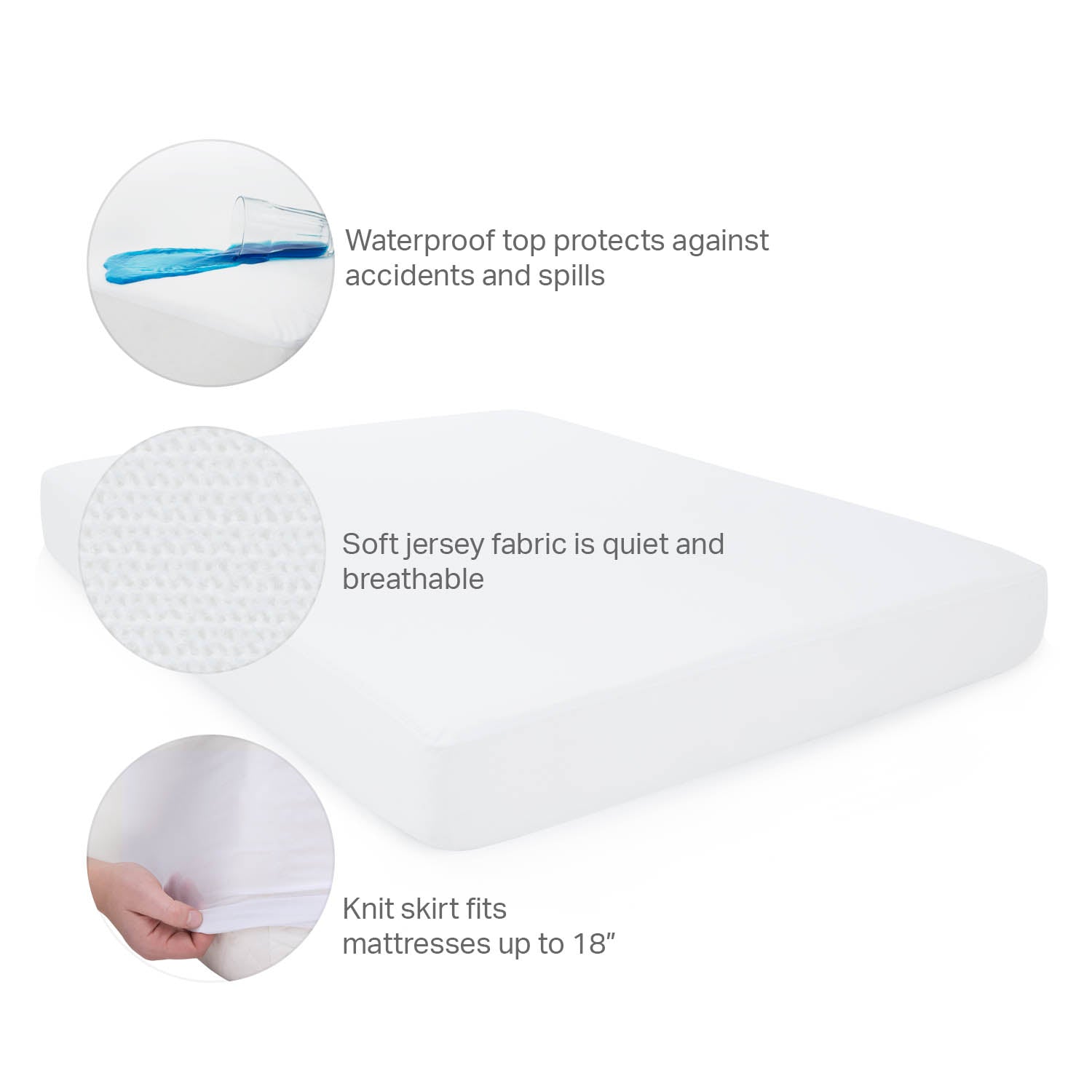 Waterproof Jersey White Cal King Mattress Protector