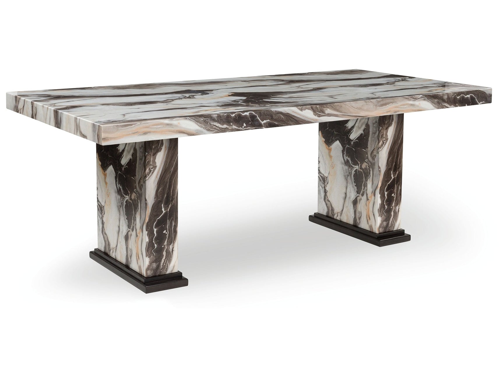 Jeshina Dark Brown/Beige Dining Table - Ornate Home