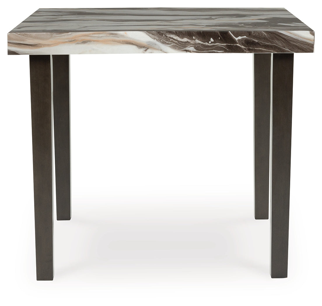 Jeshina Dark Brown/Beige/Mocha Counter Height Dining Table and 4 Barstools - Ornate Home
