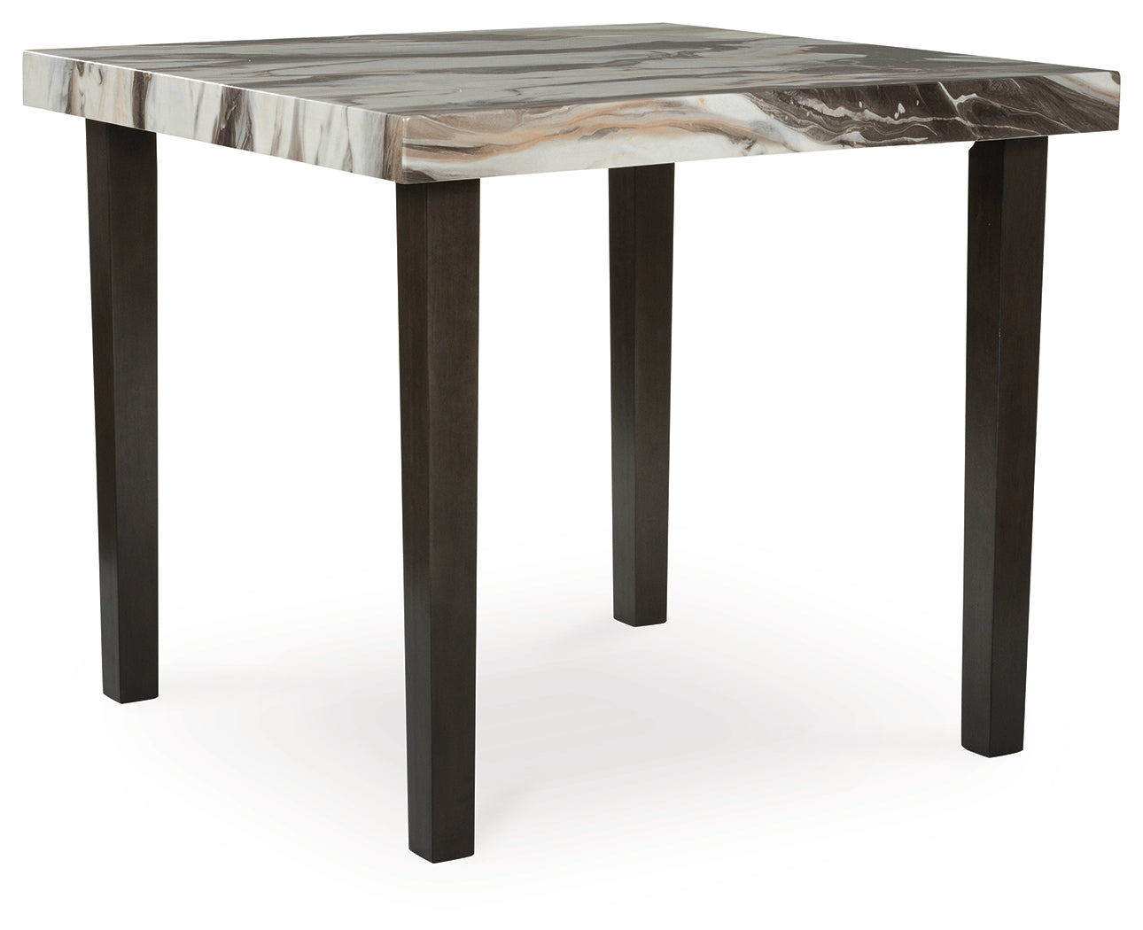 Jeshina Dark Brown/Beige/Mocha Counter Height Dining Table and 4 Barstools - Ornate Home