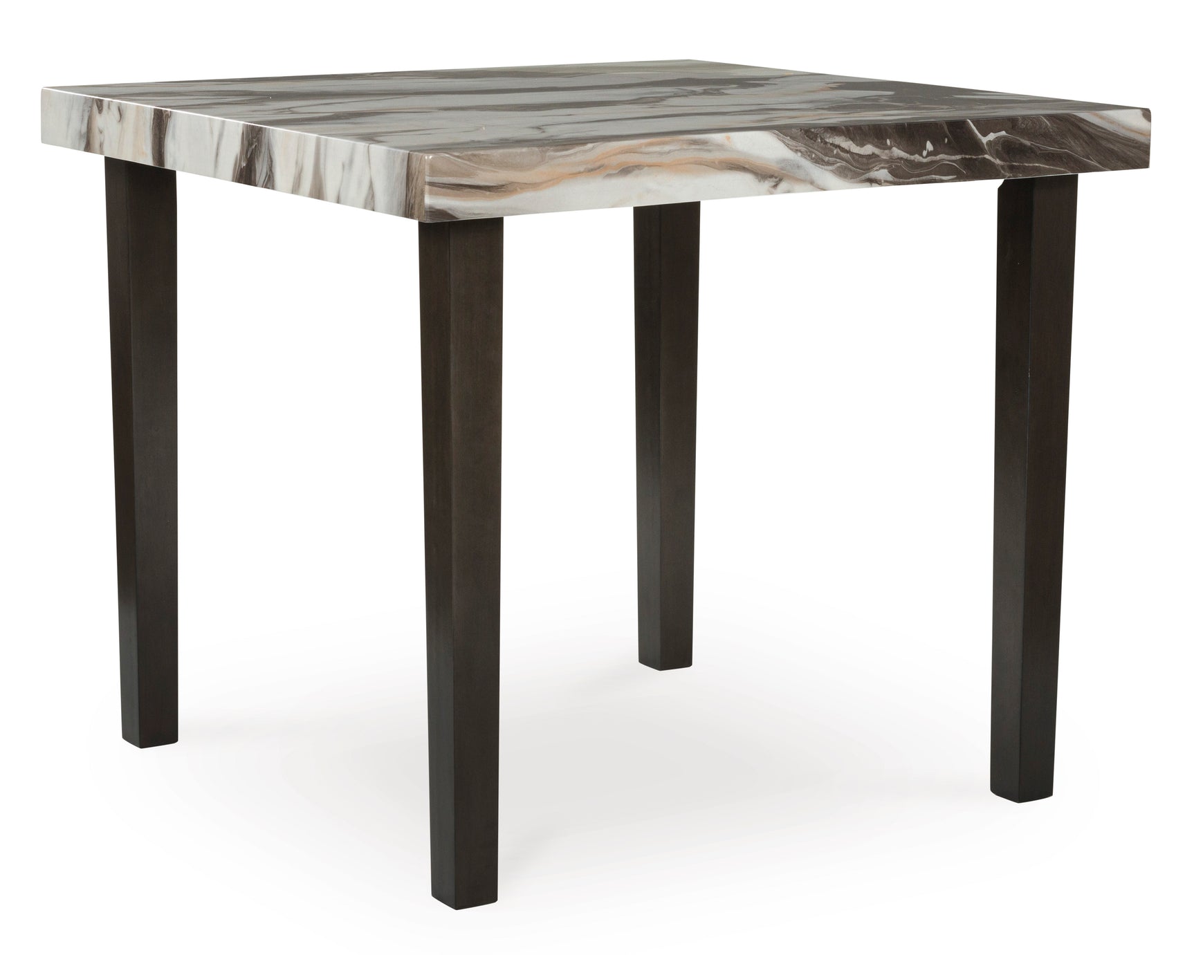 Jeshina Dark Brown/Beige/Mocha Counter Height Dining Table and 4 Barstools - Ornate Home